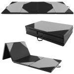Tapis de gymnastique pliable costway - 300 x 117 x 5 cm - 4 plis en mousse et pu - avec poignes attaches ...
