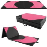 Tapis de gymnastique pliable costway - 300 x 117 x 5 cm - 4 plis en mousse et pu - avec poign�es attaches ...