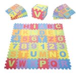 Tapis de jeu pour b�b� / enfant - qian - puzzle mousse eva non toxique - 26 lettres + chiffres 0 � 9