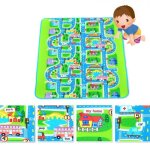 Tapis de jeu circuit voiture de course tapis de sol rectangle gant pour bb enfant tapis pique - nique ...