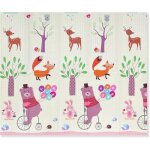 Tapis de jeu pour enfant bebe 200 x180 x1cm tapis de sol xxl en mousse epais pliable reversible - 2 design ...