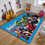 Tapis de jeu super h�ros disney marvel avengers pour enfants - nvy - 5848 - antid�rapant - 150x200cm