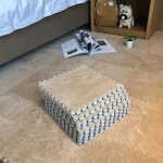 Tapis de jeu en mousse - shaggy - puzzle pour b�b� - 12pcs kaki 30x30cm