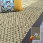 Tapis jonc de mer - paro fin natt� 4x4 - ganse coton anthracite - 140 x 200 cm