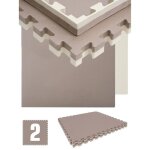 Tapis de judo tatami 1. 6qm - eyepower - 2 dalles 90x90cm - beige - multisport - 100% mousse eva