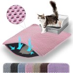 Tapis de liti�re pour chat double couche nid d?abeille antid�rapant et imperm�able anti - urine rose ...