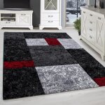 Tapis moderne salon - adeline - rouge - 160 x 230 cm - 100% polypropyl�ne - simpex