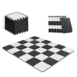 Tapis en mousse 1er ge kinderkraft luno - puzzle bb - noir et blanc