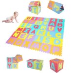 Tapis mousse b�b� puzzle - alphabet et chiffres - bleu - 36 dalles