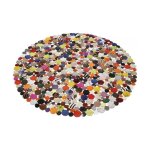 Tapis patchwork circle multi 150 cm - kare - rond - uni - cuir - moderne Tapis patchwork circle multi 150 cm - kare - rond - uni - cuir - moderne