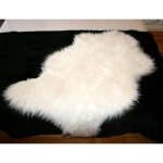 Tapis - en peau de mouton synth�tique - blanc - 110 x 70 cm