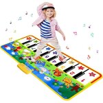 Tapis de piano musical 135x58 cm tapis de danse avec 8 sons animaux jouet tactile enfants 1 - 6 ans filles ...