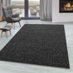Tapis poil court en tissu plat tapis boucle m�lang�e facile entretenir anthracite 60 x 100 cm