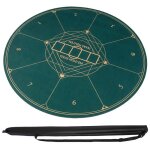 Tapis de poker portable rond 12m costway - base en caoutchouc antid�rapante - pour 8 joueurs - sac de ...