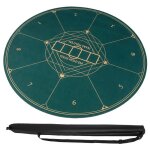 Tapis de poker portable rond 1m costway - base en caoutchouc antid�rapante - pour 8 joueurs - sac de ...