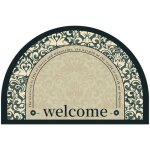 Tapis de porte demi - rond int�rieur ext�rieur antid�rapant et absorbant lavable 50x80 cm