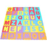 Tapis puzzle en mousse pour bb - alphabet et chiffres - 36 pcs - multicolore