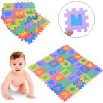 Tapis puzzle mousse eva pour enfant - cya - 36 carrés colorés avec lettres et chiffres Tapis puzzle mousse eva pour enfant - cya - 36 carrés colorés avec lettres et chiffres