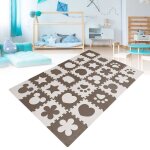 Tapis puzzle mousse xl - - �volutif d�s la naissance - beige et caf� - 185 x 120 cm label