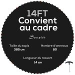 Tapis de rechange pour trampoline tapis de saut de remplacement compatible trampoline � 43 m et ressorts ...