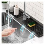 Tapis de robinet d�vier de cuisine noir tapis de robinet de 60 cm pente de 5� pour un drainage rapide ...