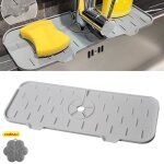 Tapis de robinet en silicone - attrape - claboussures - accessoire de protection pour vier de cuisine ...
