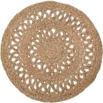 Tapis rond en jonc naturel boh�me