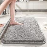 Tapis de salle de bain antidrapant tapis de bain absorbant soft microfibre mat lavable en machine 40 ...
