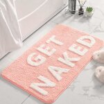 Tapis de salle de bain get naked - marque get naked - microfibre absorbante - 50 x 80 cm - rose
