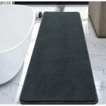 Tapis salle de bain tapis de bain gris 44x120cm microfibre tapis absorbant antid�rapants lavable en machine ...