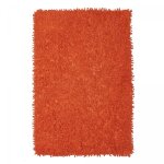 Tapis de salle de bain fait main spaghetti orange 50x80 en coton