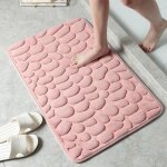 Tapis de salle de bain en mousse  mmoire de forme antidrapant doux absorbant grand et pais cobble ...