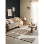 Tapis de salon motif g�om�trique - nazar rugs - 200x290 cm - memphis - beige