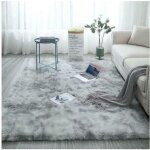 Tapis de salon shaggy 160 x 230cm en peluche gris