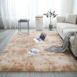 Tapis de salon shaggy - peluche - beige - 160x230 cm - uni - synth�tique
