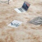 Tapis de salon shaggy 160x230 cm en peluche beige