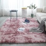 Tapis de salon shaggy - rose - 160x230cm - poils longs - anti - drapant - matire polyester