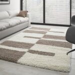Tapis salon shaggy - hugo - beige - 120 x 170 cm - 100% polypropyl�ne - carpettex