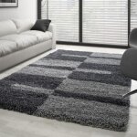 Tapis salon shaggy - hugo - gris - 120 x 170 cm - 100% polypropyl�ne - carpettex
