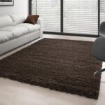 Tapis salon shaggy - mylan - marron - 120 x 170 cm - 100% polypropyl�ne - carpettex