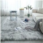 Tapis shaggy gris l�ger en polypropyl�ne souple 120 x 160 cm