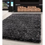 Tapis shaggy - haute qualité - anthracite gris blanc moucheté - 140x200 cm - salon - rectangulaire Tapis shaggy - haute qualité - anthracite gris blanc moucheté - 140x200 cm - salon - rectangulaire