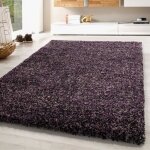 Tapis shaggy � poils longs doux tapis pour salon gris violet beige mauve tachet� [lilas 140x200 cm]