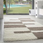 Tapis shaggy salon - celine - beige - 160 x 230 cm - 100% polypropyl�ne - simpex