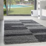 Tapis shaggy salon - celine - gris - 120 x 170 cm - 100% polypropyl�ne - simpex