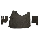 Tapis de sol de camion - noir avec couture jaune pour renault gama t tunnel 2013 - 2021