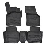 Tapis de sol en caoutchouc 3d - j&j automotive - skoda kodiaq 2016 - 2023 - noir - sur mesure - antidrapant ...