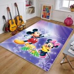Tapis de sol de dessin anim pour enfants - nvy - 6726 - mickey - minnie - paillasson antidrapant - ...