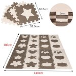 Tapis de sol pour enfants en mousse eva - homewell - mickey mouse - 30x30x1cm - marron