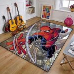 Tapis de sol pour enfants spiderman - nvy - enfant - 120x160cm - antid�rapant